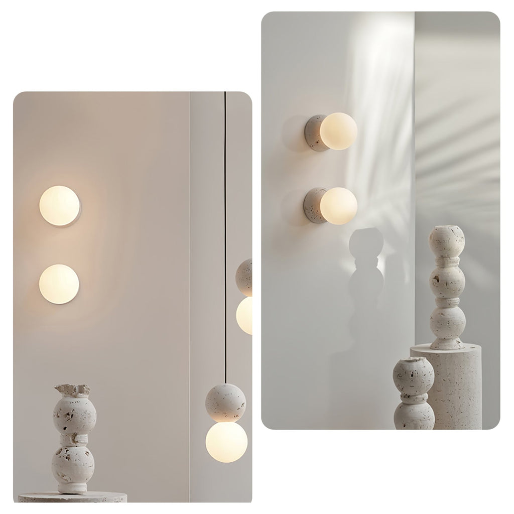Lustra Applique Murale Béton Verre Opale - Neutralighting