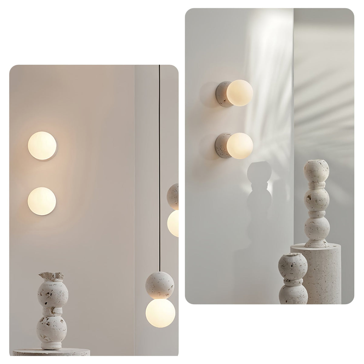 Lustra Applique Murale Béton Verre Opale - Neutralighting