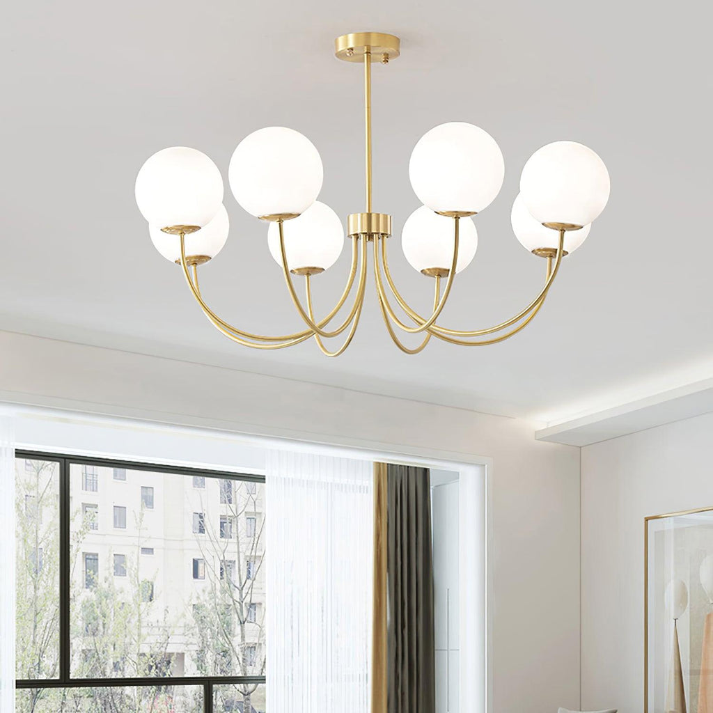 Lustra Chandelier Orillia Brass Globe Modern - Neutralighting