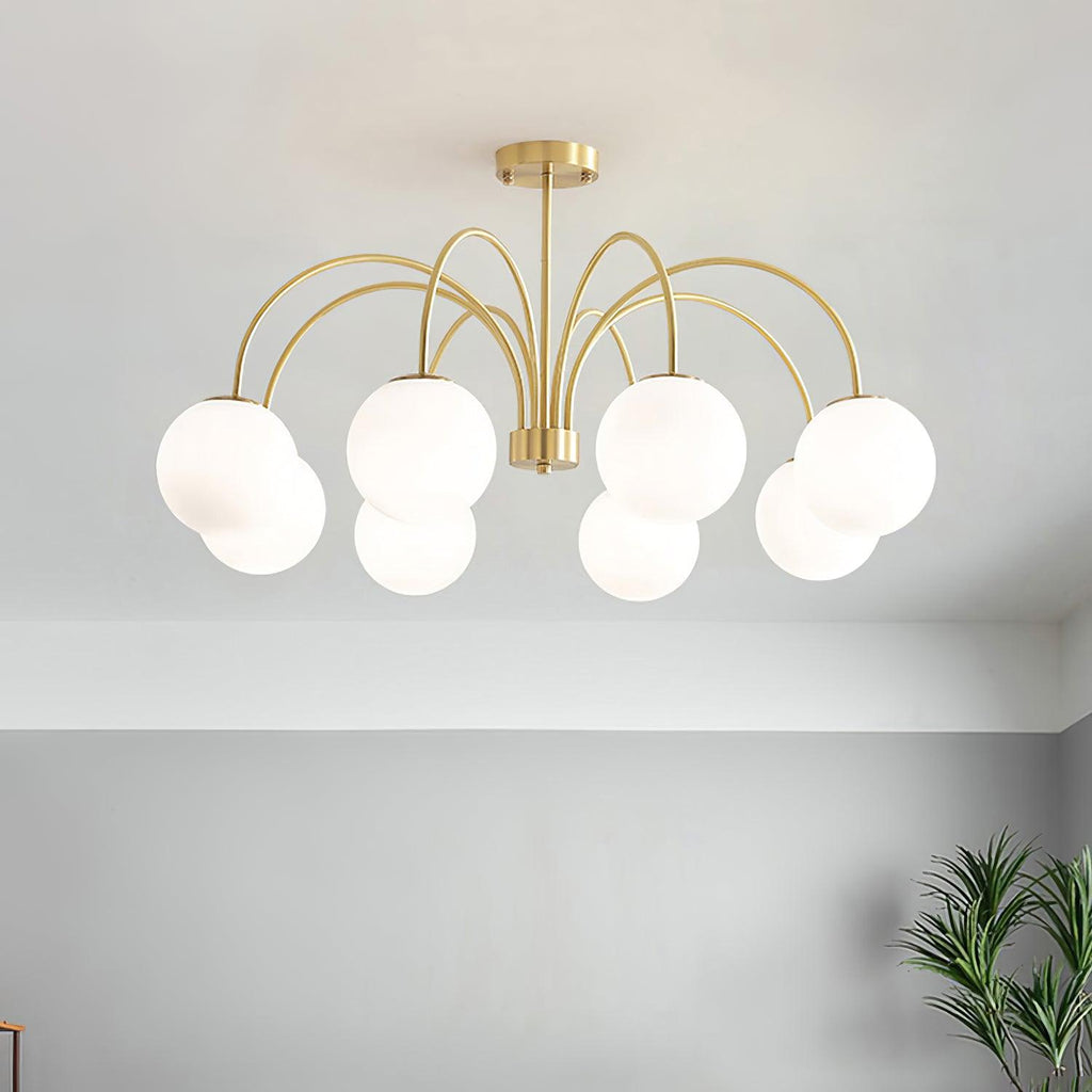 Lustra Chandelier Orillia Brass Globe Modern - Neutralighting