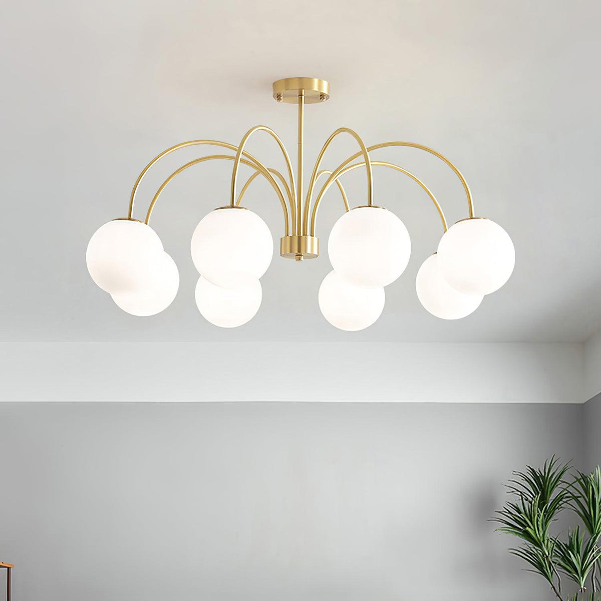 Lustra Chandelier Orillia Brass Globe Modern - Neutralighting