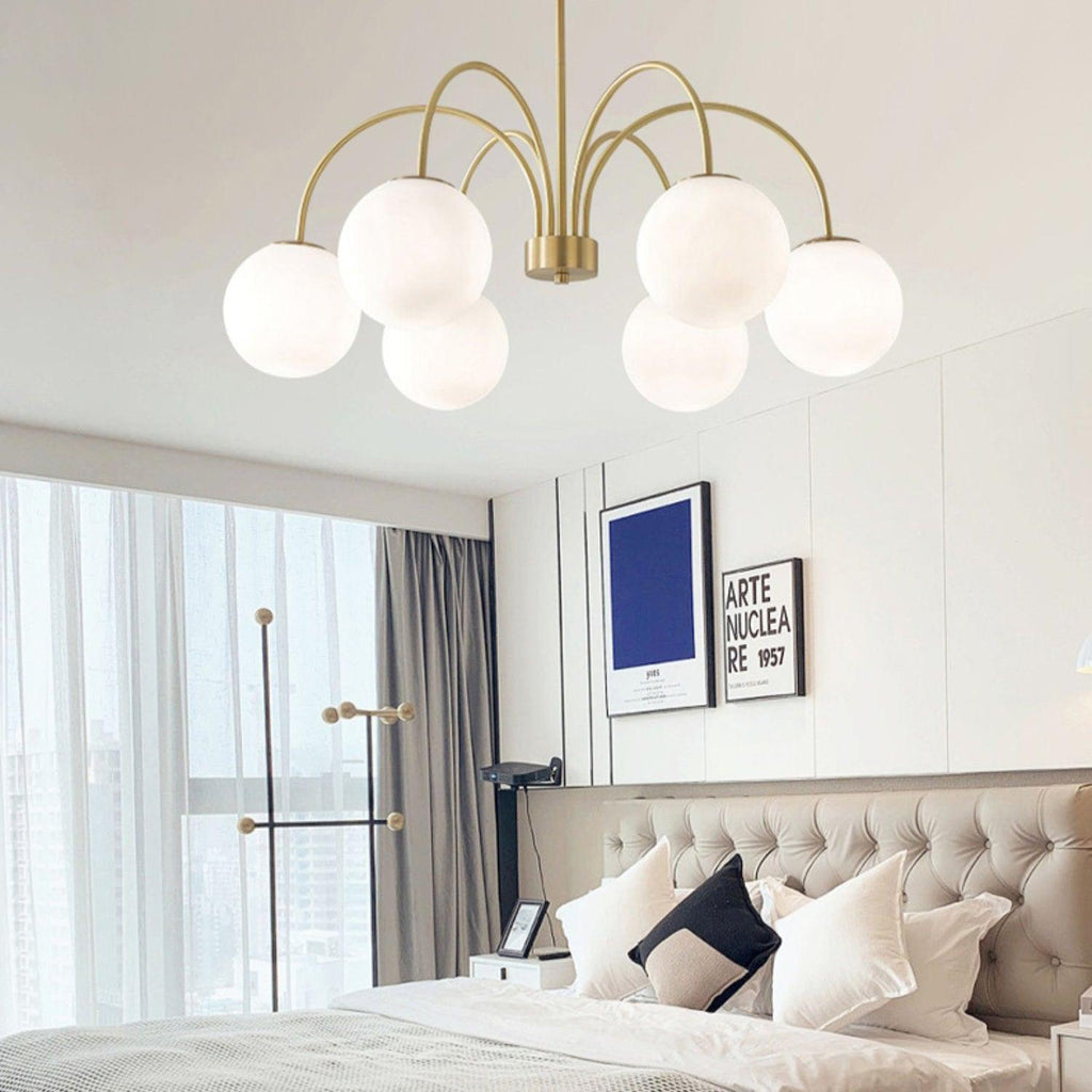 Lustra Chandelier Orillia Brass Globe Modern - Neutralighting