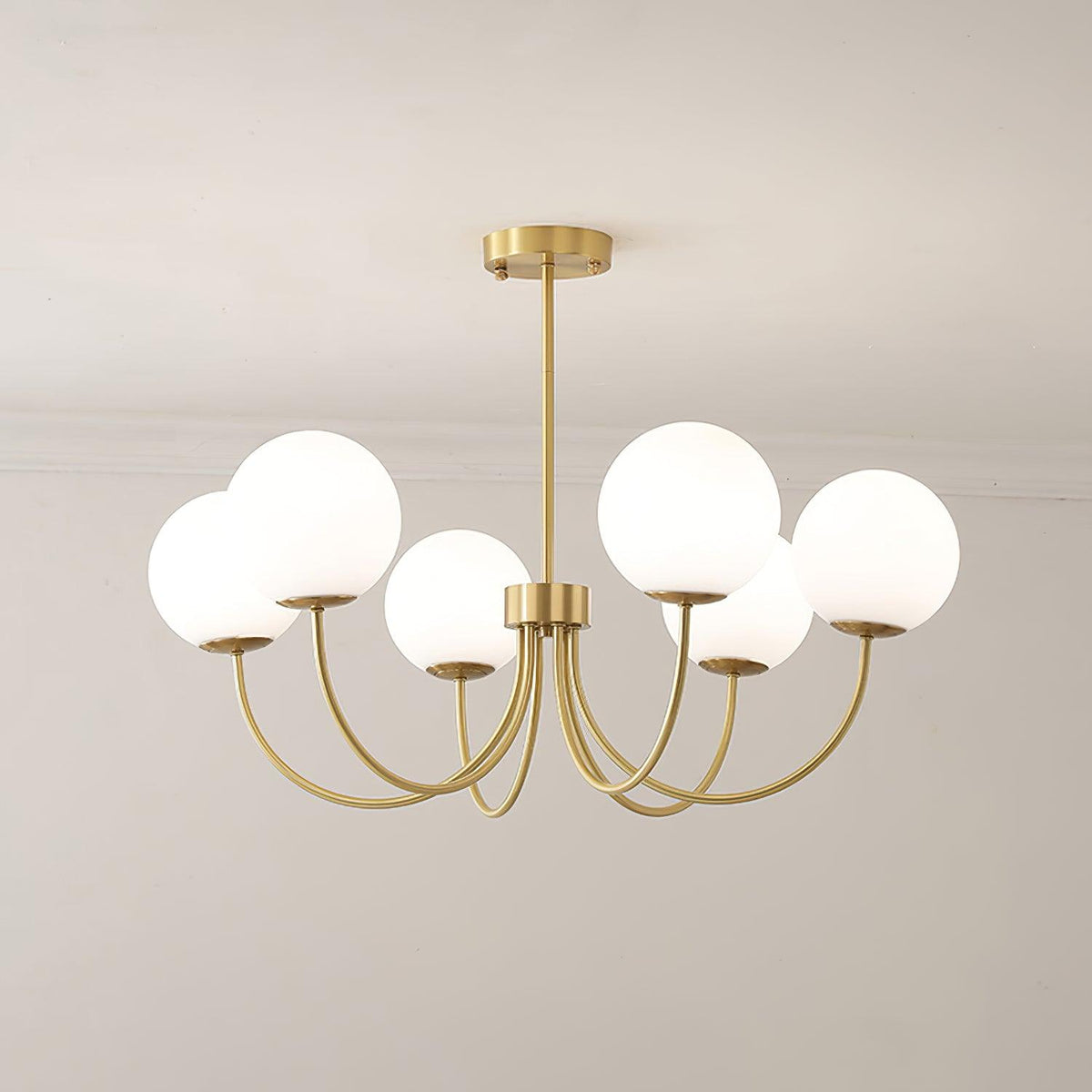 Lustra Chandelier Orillia Brass Globe Modern - Neutralighting
