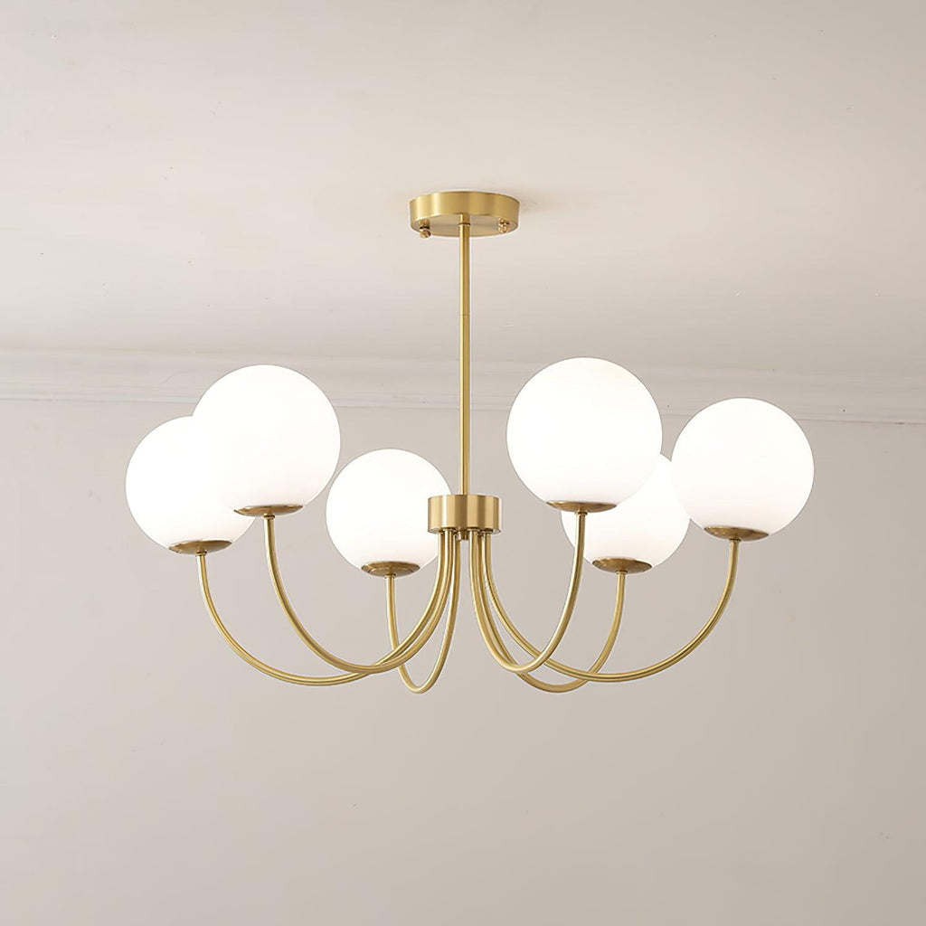 Lustra Chandelier Orillia Brass Globe Modern - Neutralighting
