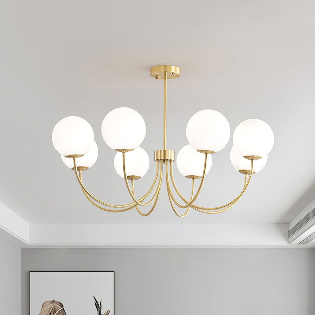 Lustra Chandelier Orillia Brass Globe Modern - Neutralighting