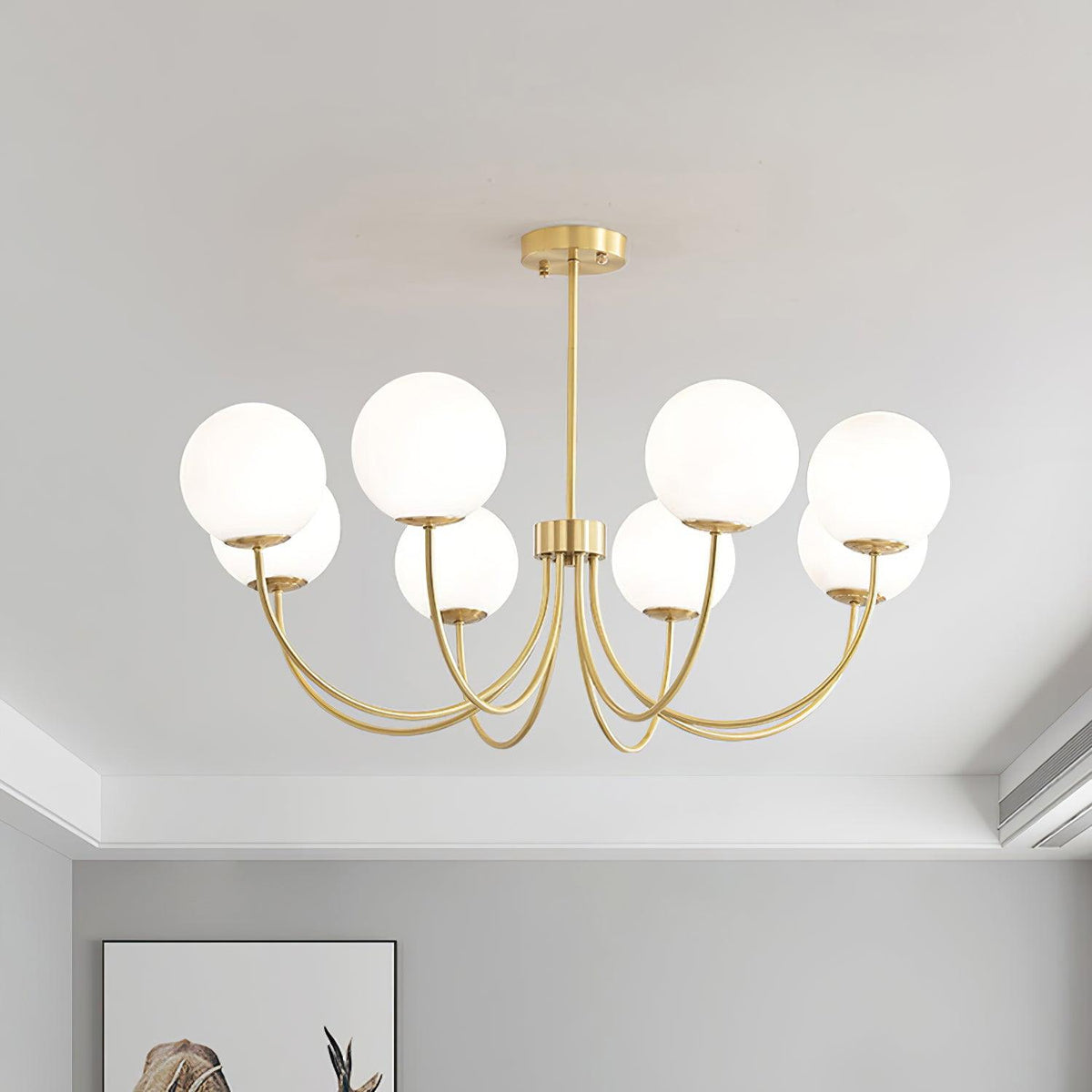 Lustra Chandelier Orillia Brass Globe Modern - Neutralighting