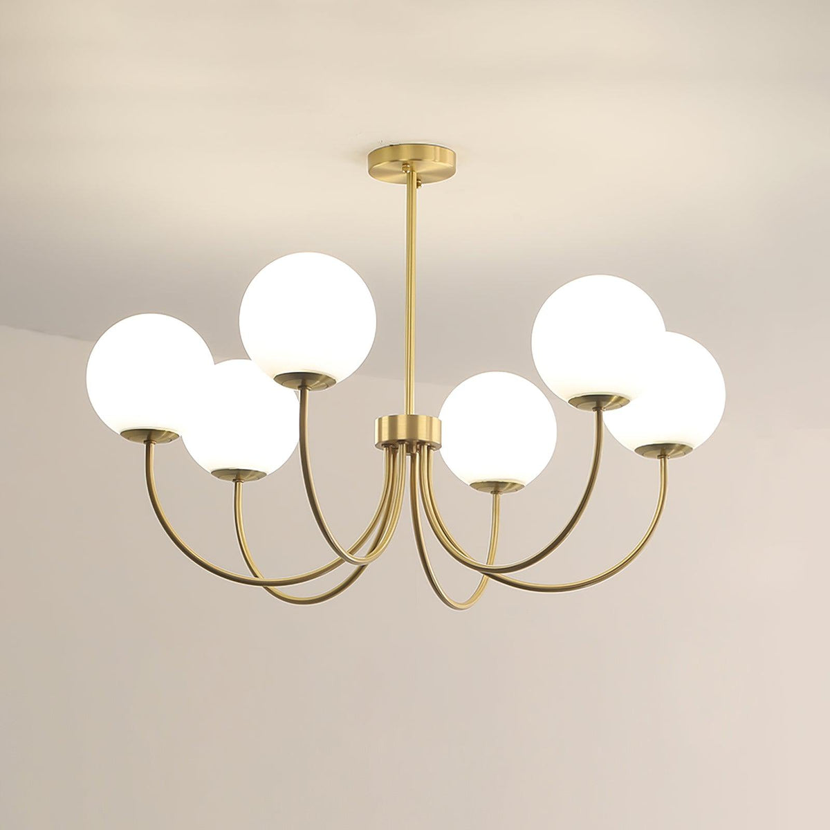 Lustra Chandelier Orillia Brass Globe Modern - Neutralighting