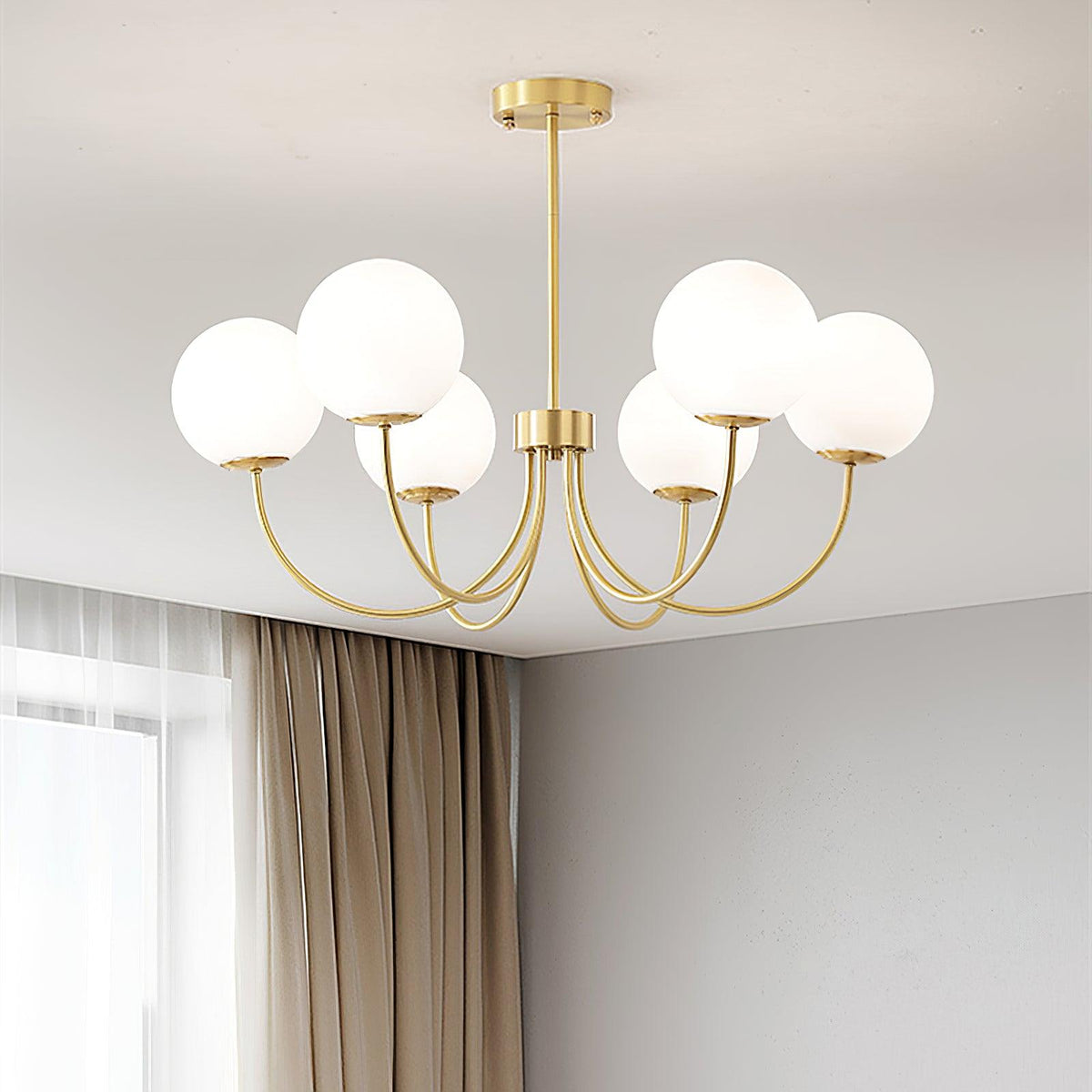 Lustra Chandelier Orillia Brass Globe Modern - Neutralighting