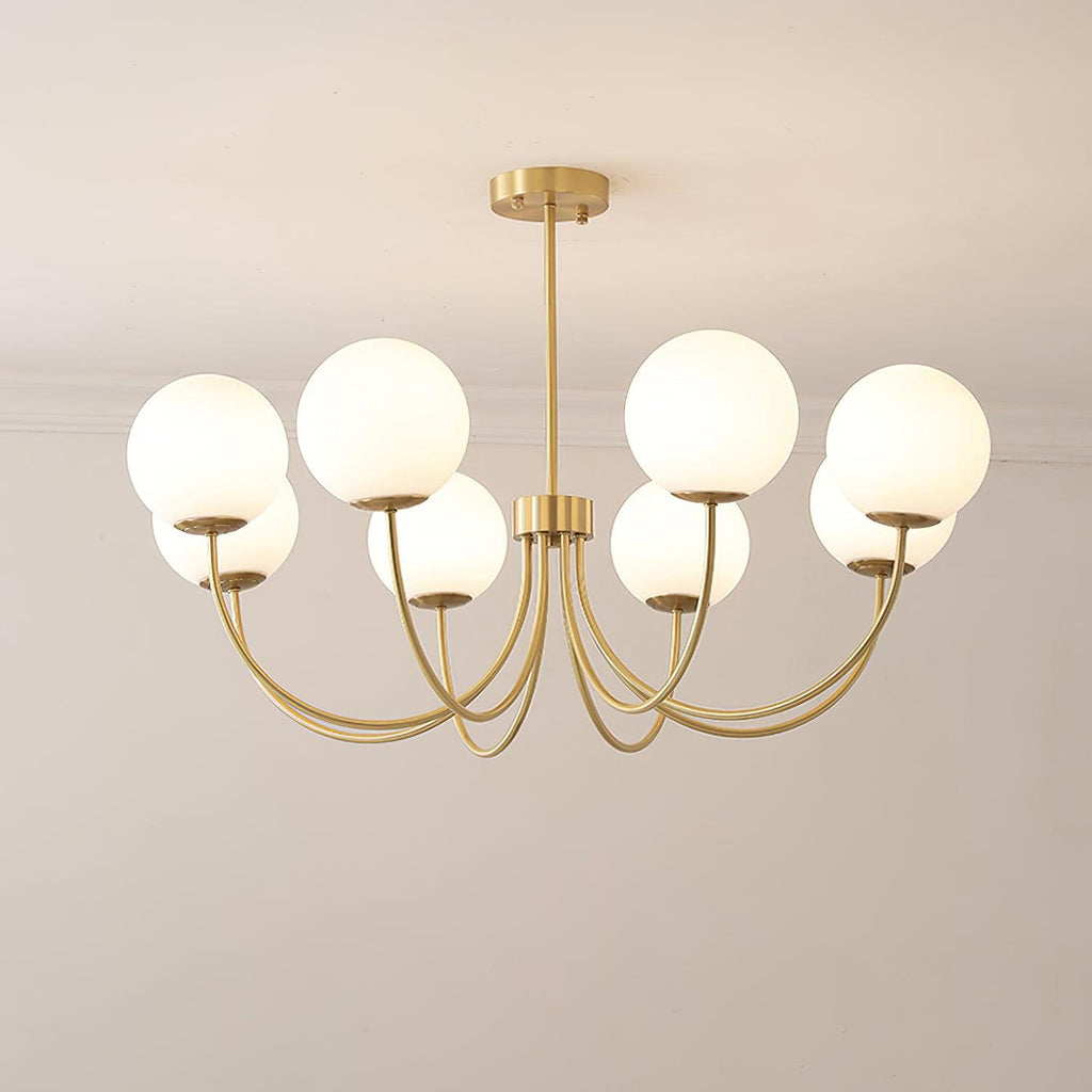 Lustra Chandelier Orillia Brass Globe Modern - Neutralighting