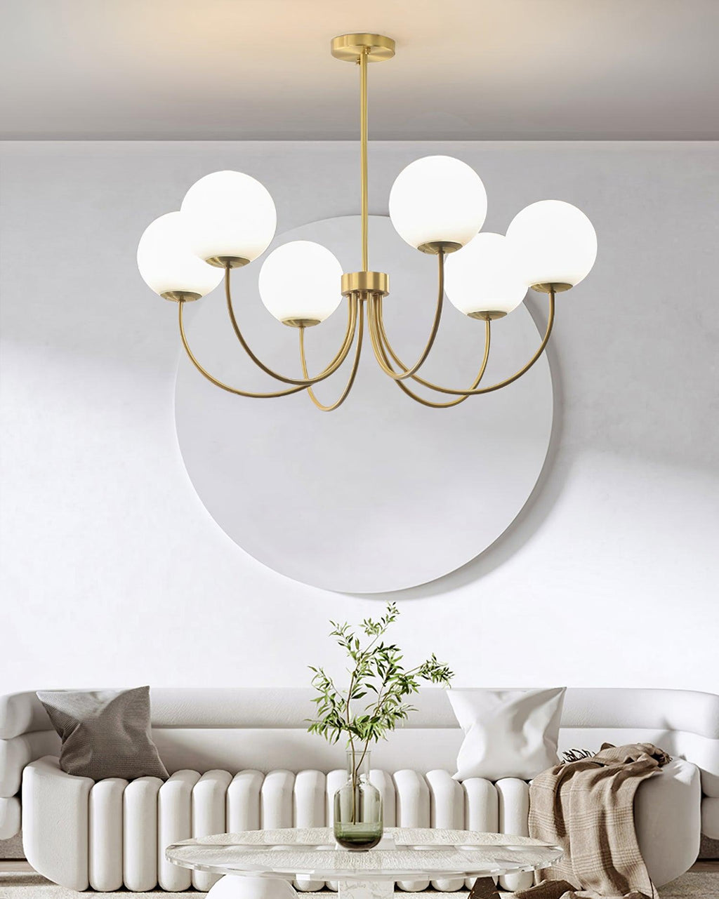 Lustra Chandelier Orillia Brass Globe Modern - Neutralighting