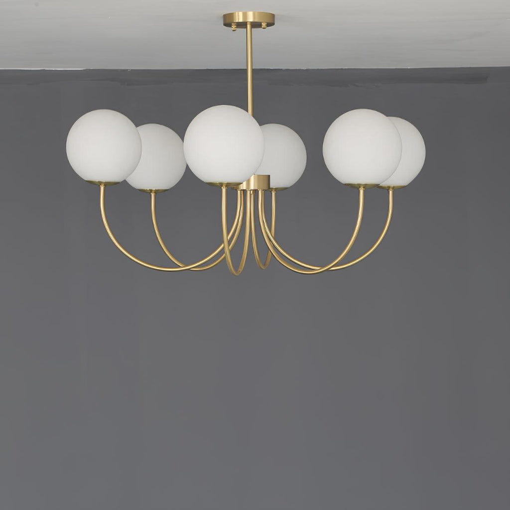 Lustra Chandelier Orillia Brass Globe Modern - Neutralighting