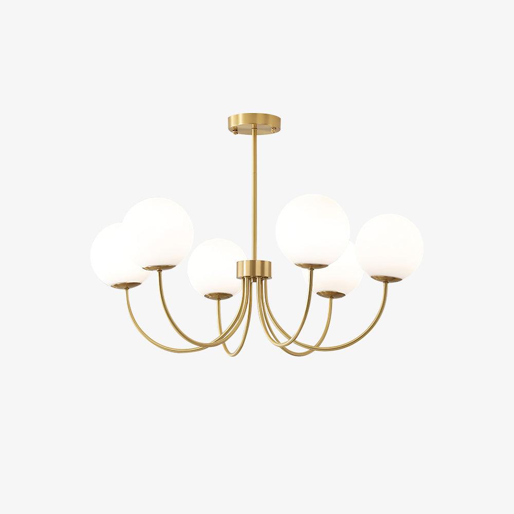 Lustra Chandelier Orillia Brass Globe Modern - Neutralighting
