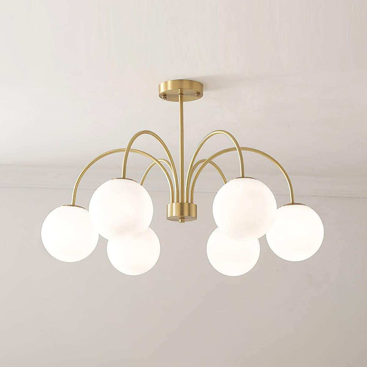 Lustra Chandelier Orillia Brass Globe Modern - Neutralighting