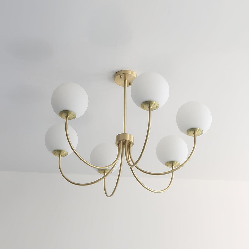 Lustra Chandelier Orillia Brass Globe Modern - Neutralighting