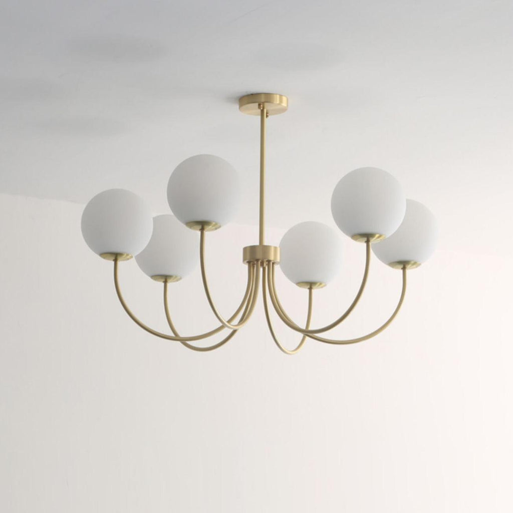 Lustra Chandelier Orillia Brass Globe Modern - Neutralighting