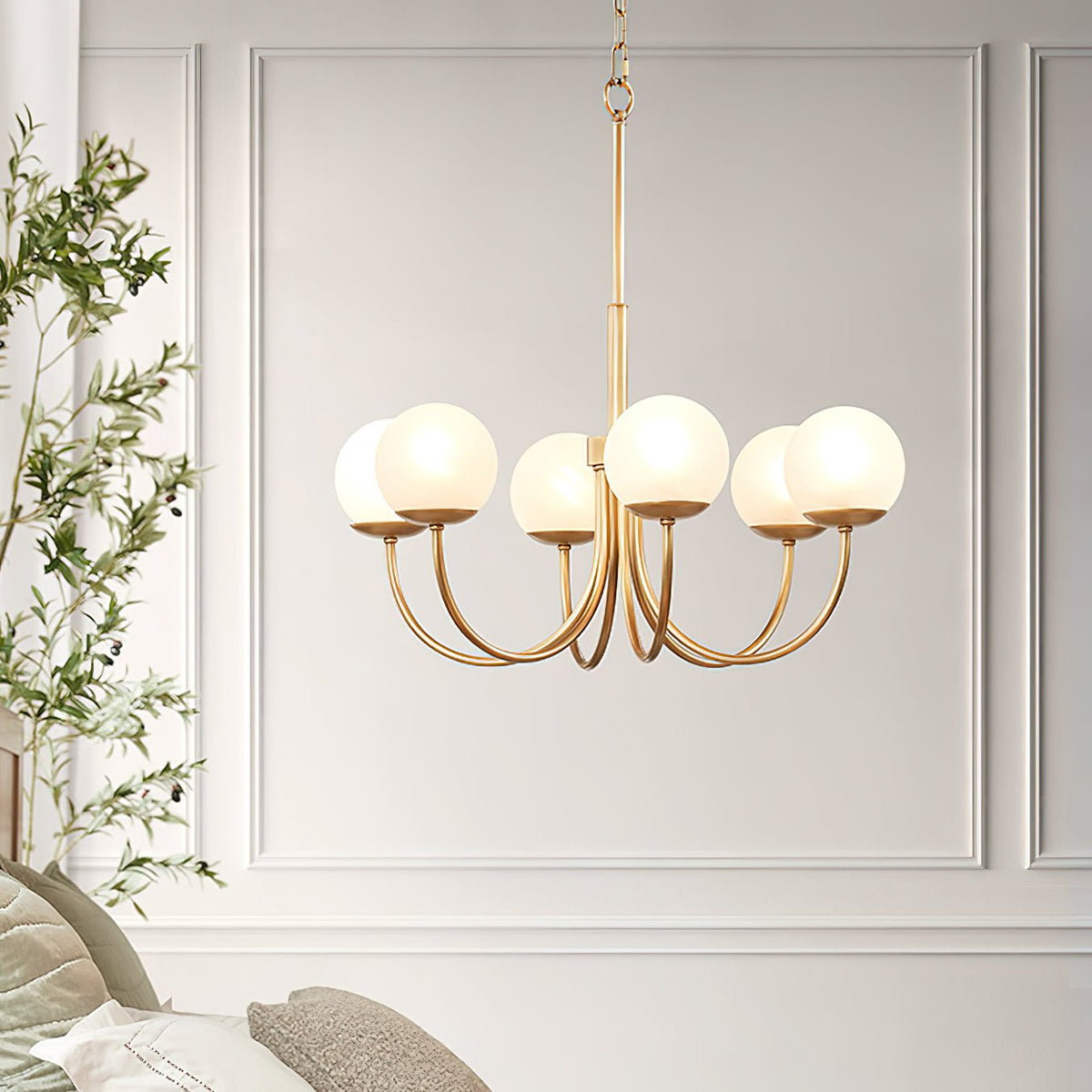 Lustra Chandelier Laiton Globe Orillia Élégant - Neutralighting