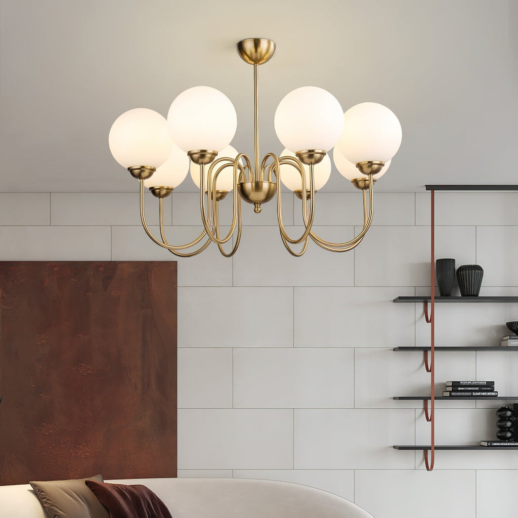 Lldorel Lustre en Verre et Laiton Nordique Haut de Gamme - Neutralighting