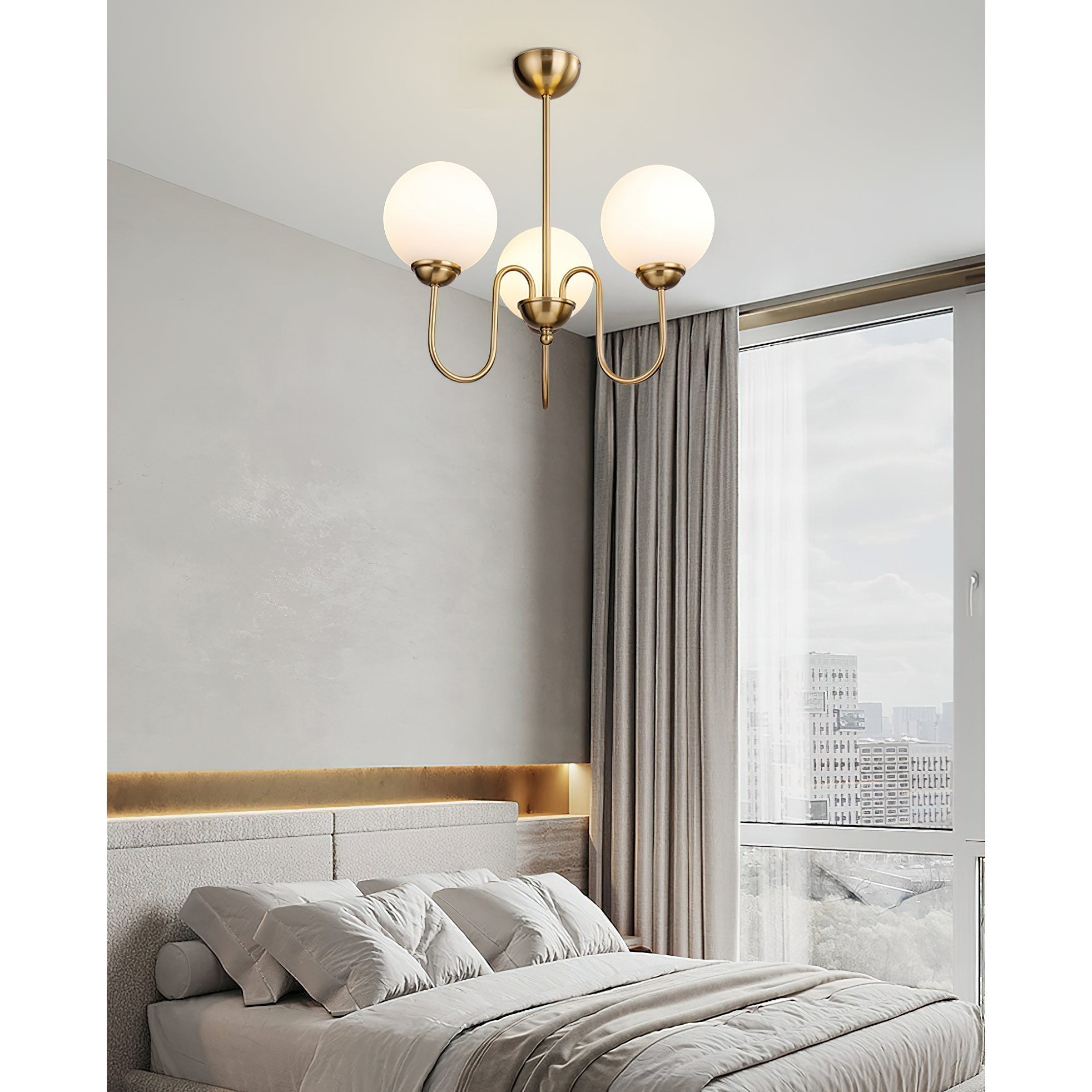 Lldorel Lustre en Verre et Laiton Nordique Haut de Gamme - Neutralighting