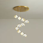 Cithayra Chandelier Géométrique en Verre et Laiton - Neutralighting
