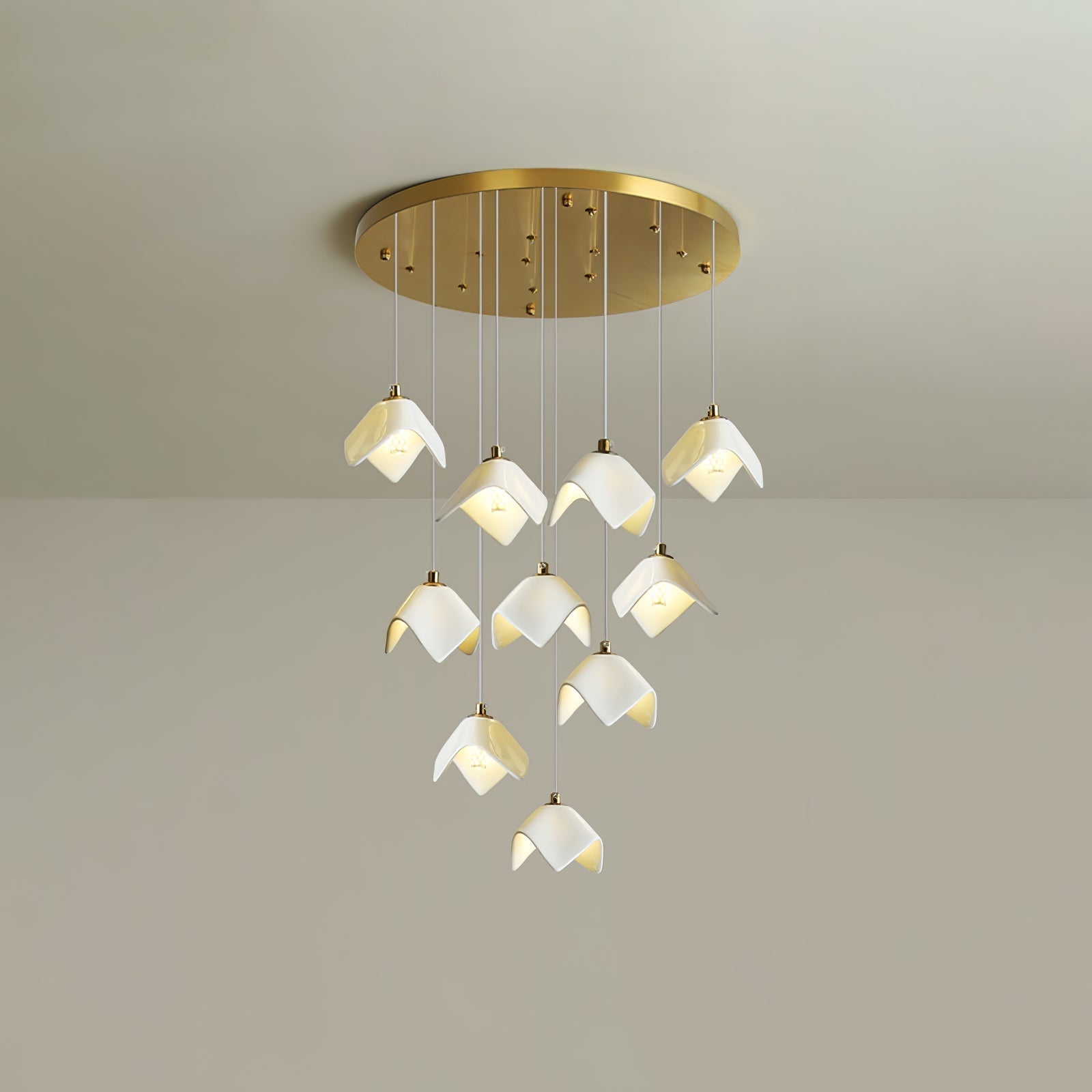 Cithayra Chandelier Géométrique en Verre et Laiton - Neutralighting