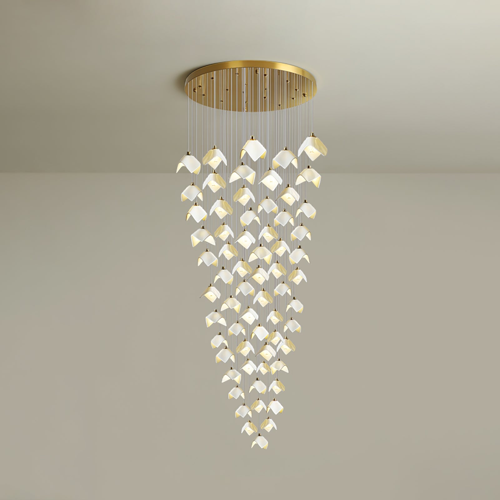 Cithayra Chandelier Géométrique en Verre et Laiton - Neutralighting