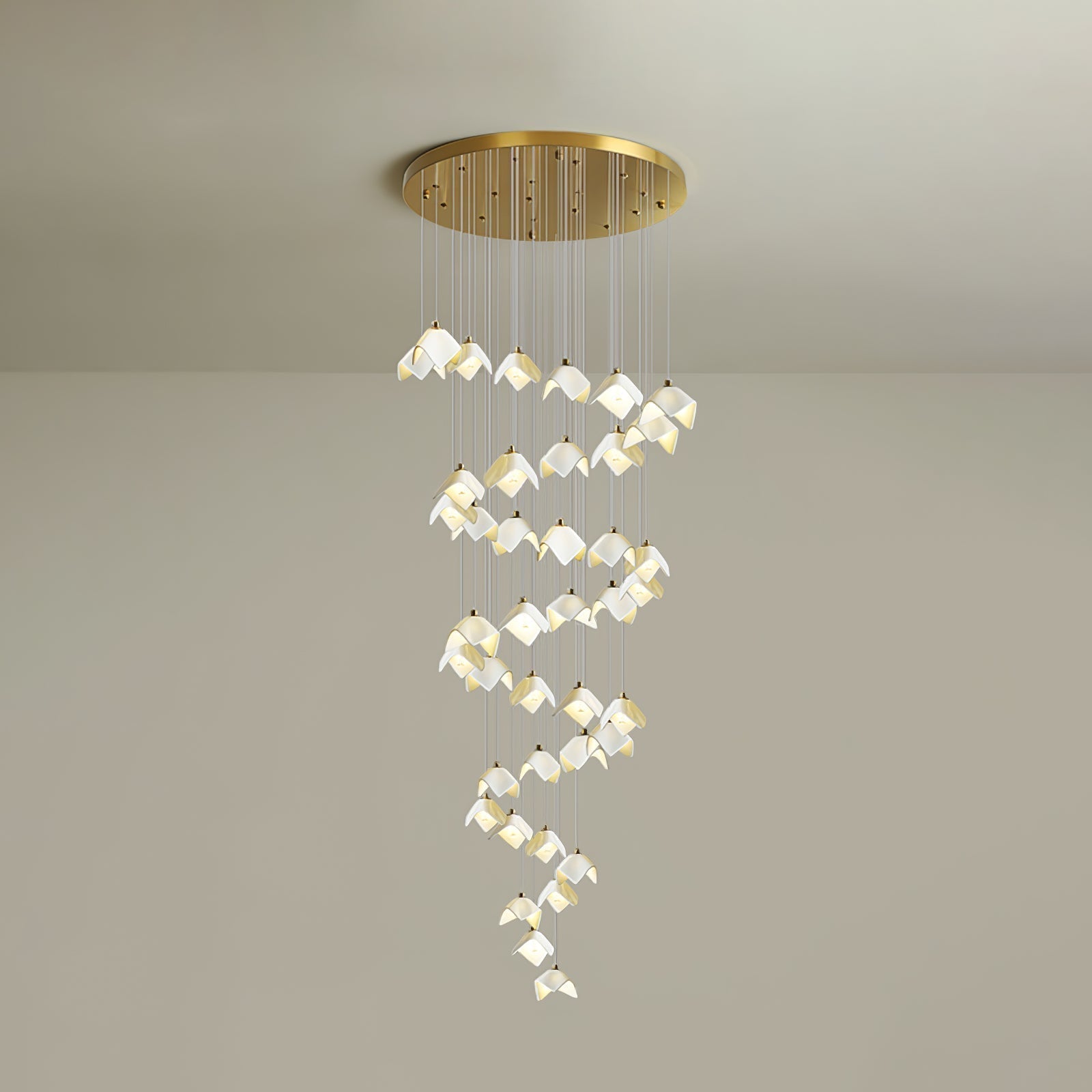 Cithayra Chandelier Géométrique en Verre et Laiton - Neutralighting