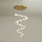 Cithayra Chandelier Géométrique en Verre et Laiton - Neutralighting