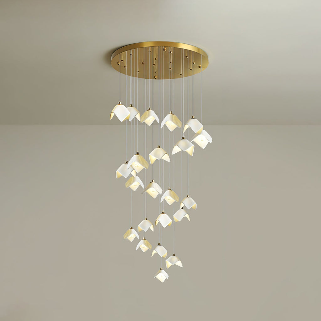Cithayra Chandelier Géométrique en Verre et Laiton - Neutralighting