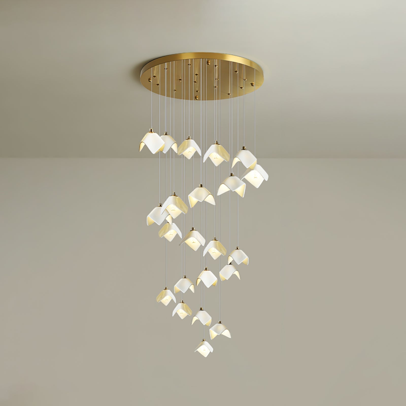 Cithayra Chandelier Géométrique en Verre et Laiton - Neutralighting