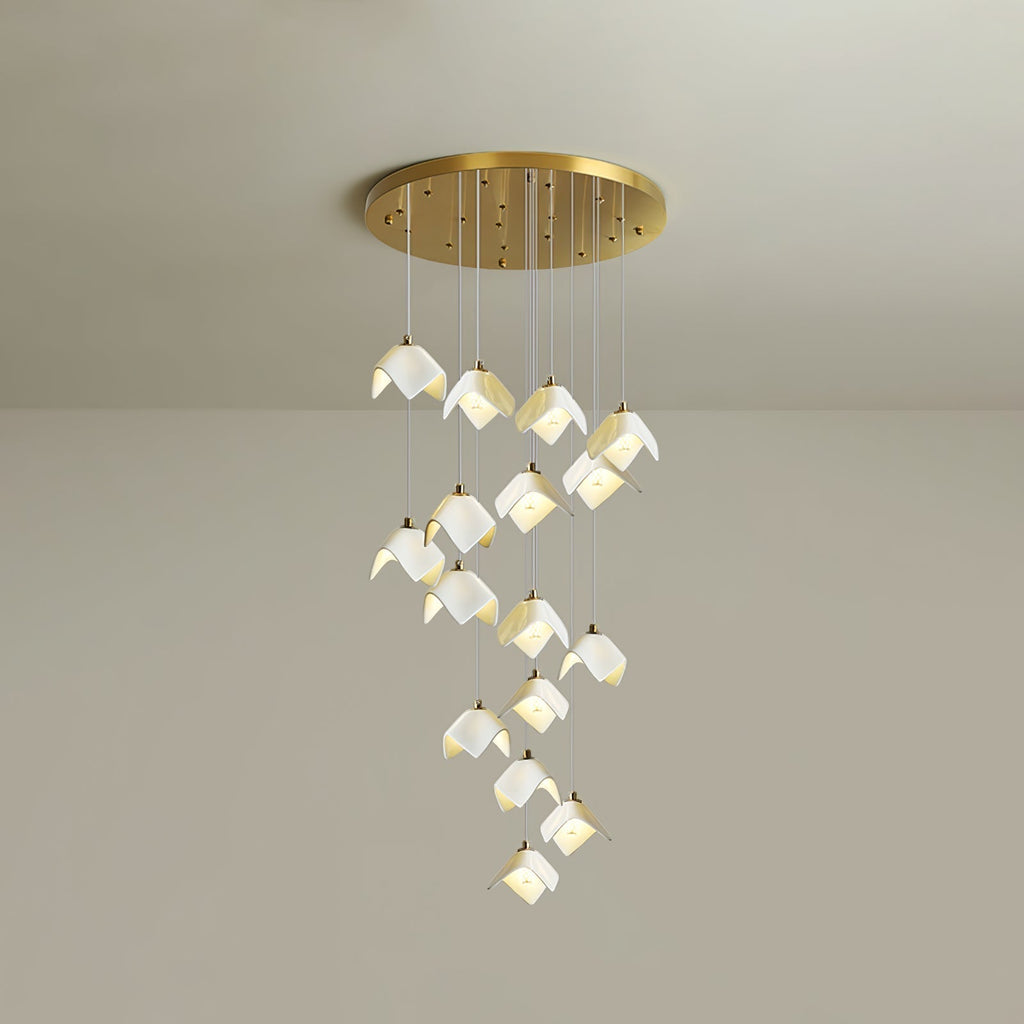 Cithayra Chandelier Géométrique en Verre et Laiton - Neutralighting
