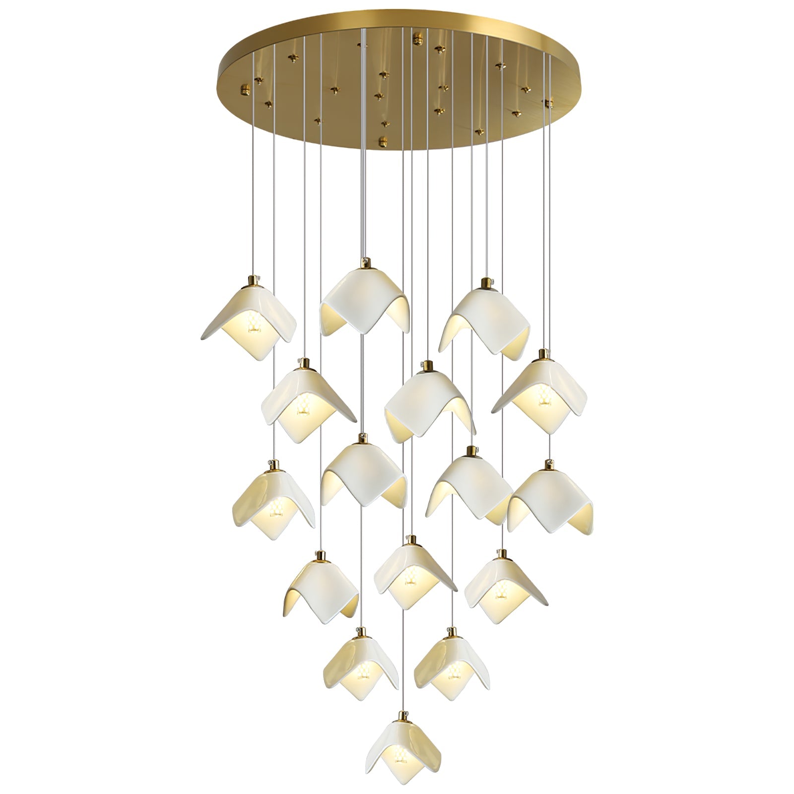 Cithayra Chandelier Géométrique en Verre et Laiton - Neutralighting
