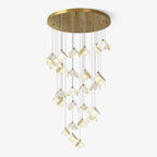 Cithayra Chandelier Géométrique en Verre et Laiton - Neutralighting