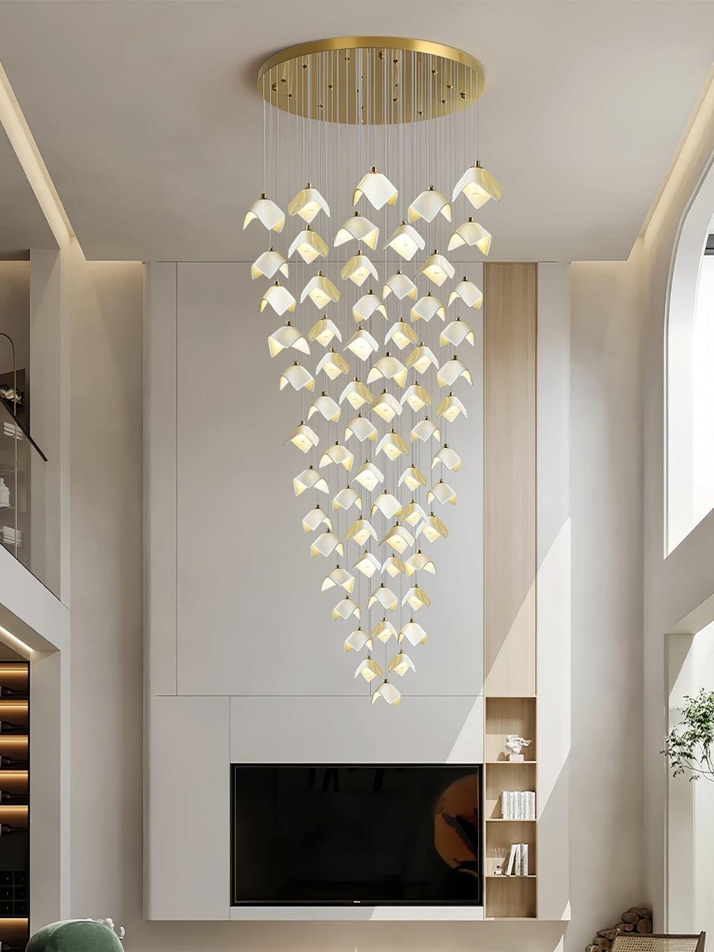 Cithayra Chandelier Géométrique en Verre et Laiton - Neutralighting