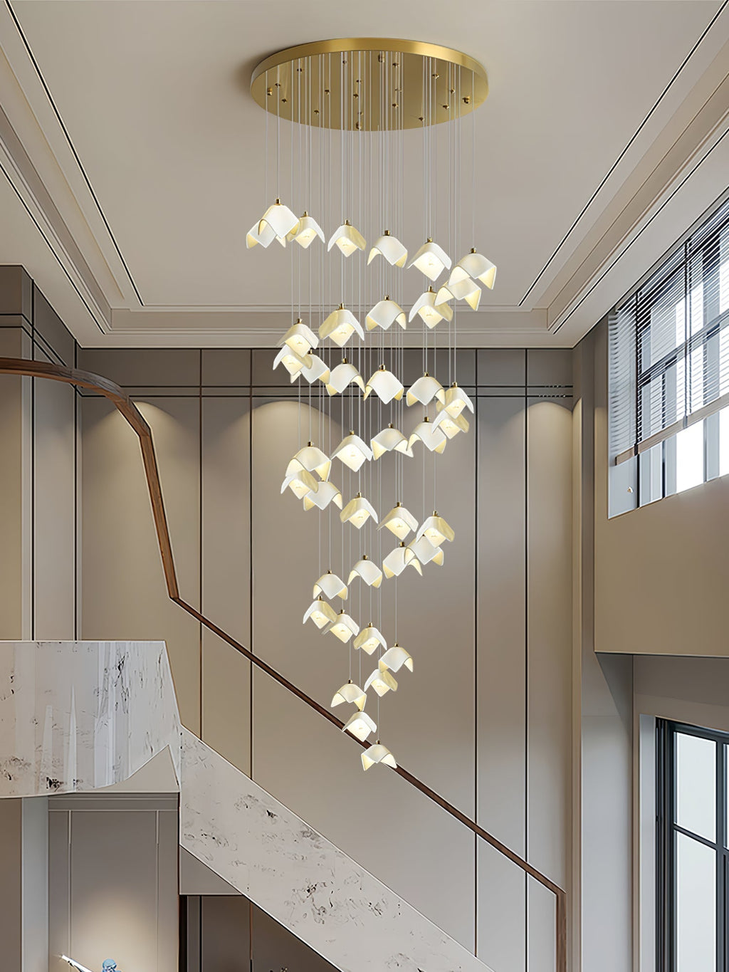 Cithayra Chandelier Géométrique en Verre et Laiton - Neutralighting