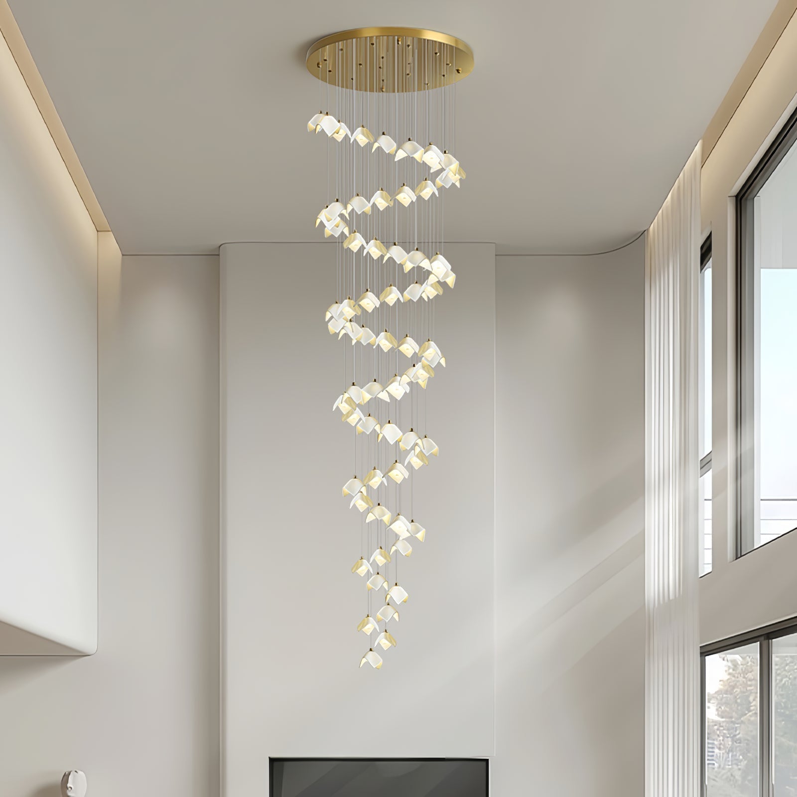 Cithayra Chandelier Géométrique en Verre et Laiton - Neutralighting