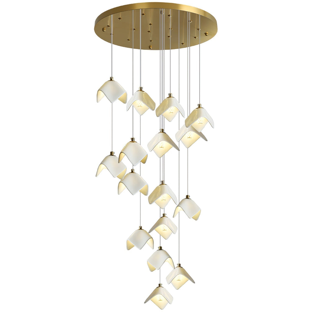 Cithayra Chandelier Géométrique en Verre et Laiton - Neutralighting