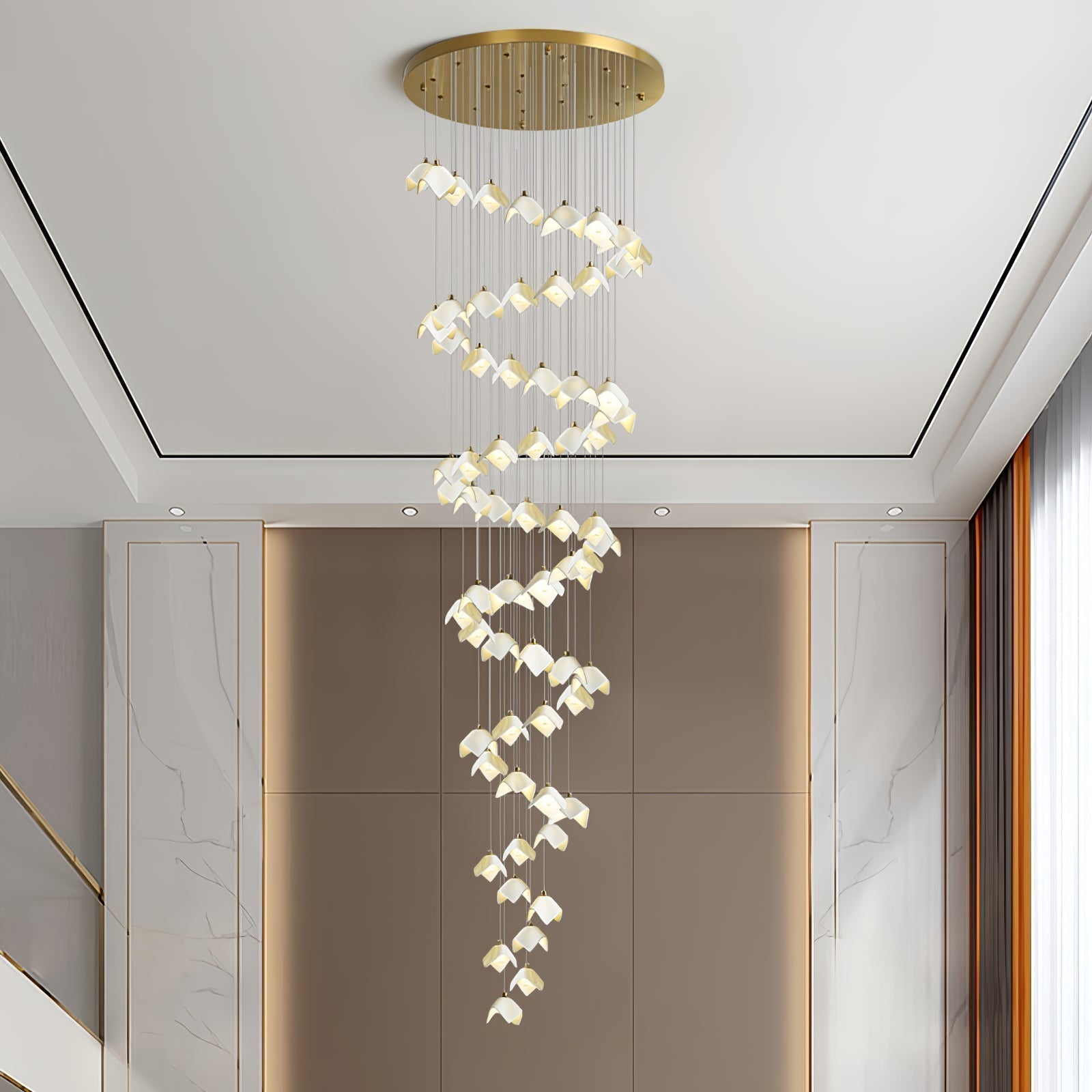 Cithayra Chandelier Géométrique en Verre et Laiton - Neutralighting