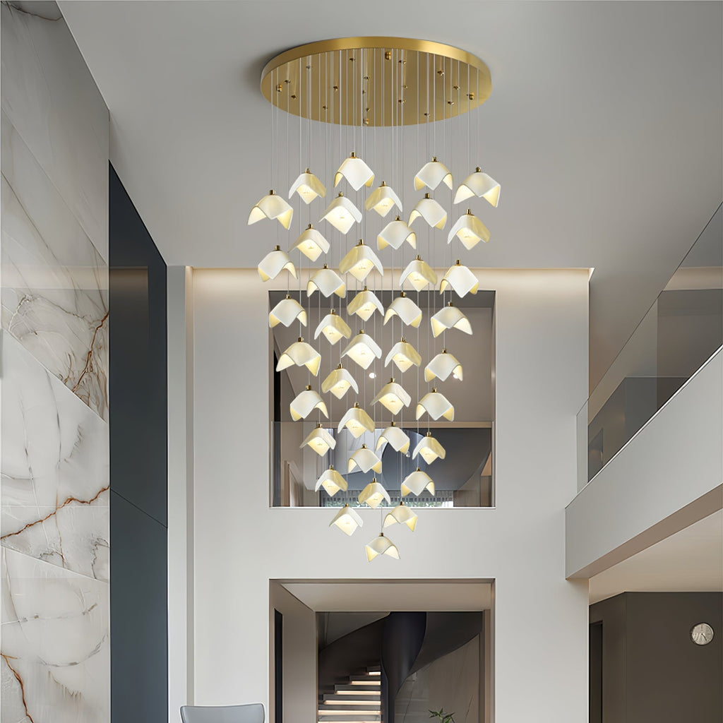 Cithayra Chandelier Géométrique en Verre et Laiton - Neutralighting