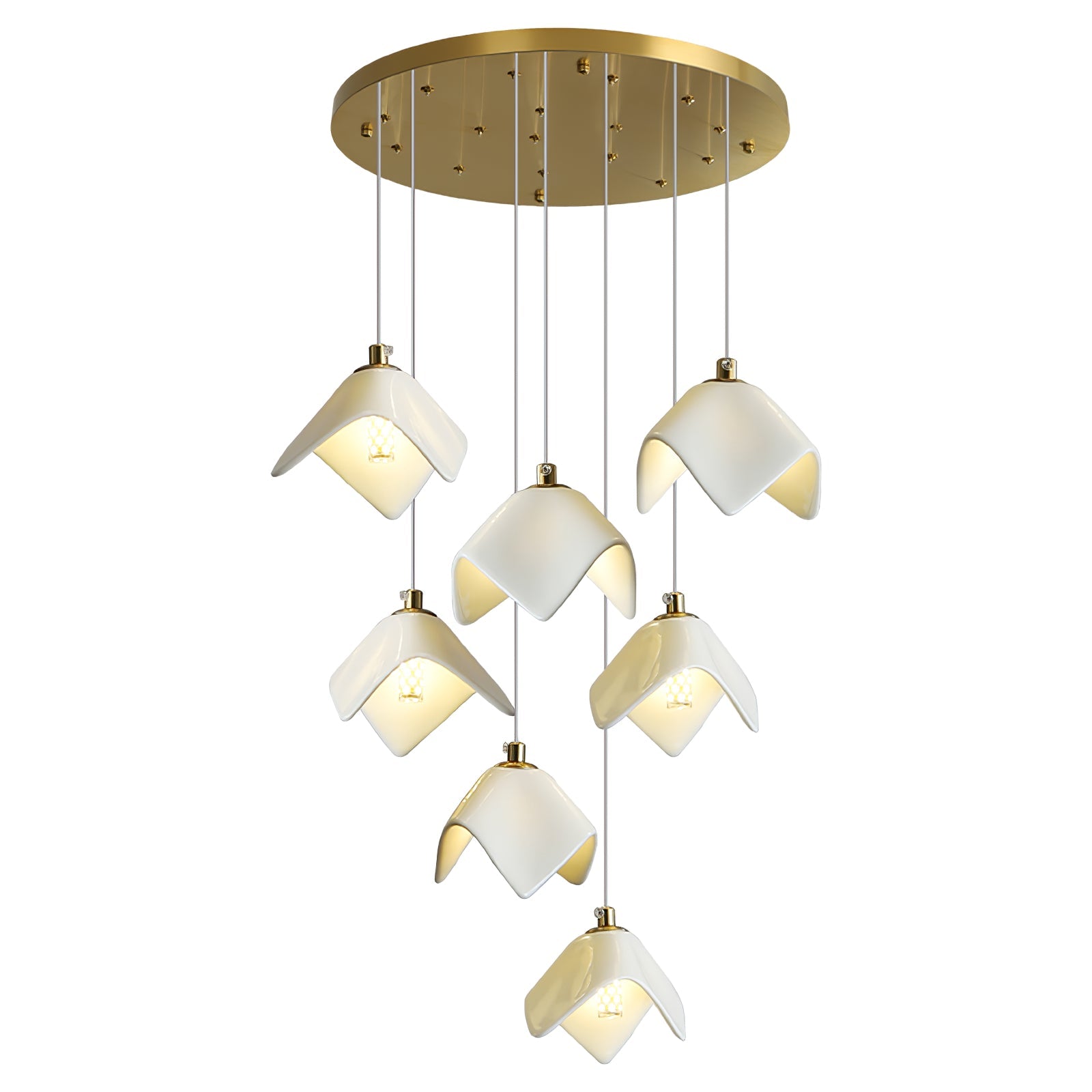 Cithayra Chandelier Géométrique en Verre et Laiton - Neutralighting