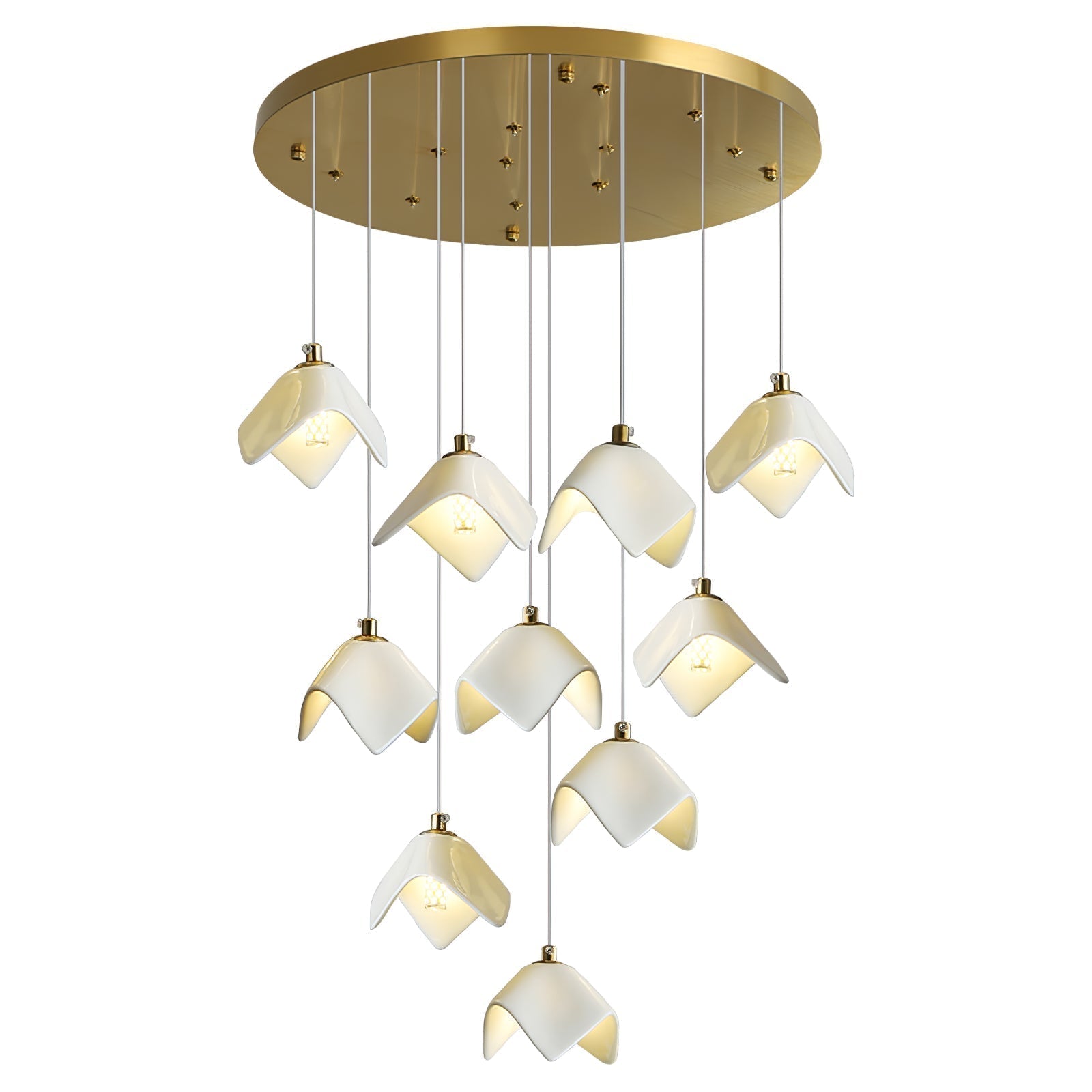 Cithayra Chandelier Géométrique en Verre et Laiton - Neutralighting