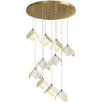 Cithayra Chandelier Géométrique en Verre et Laiton - Neutralighting