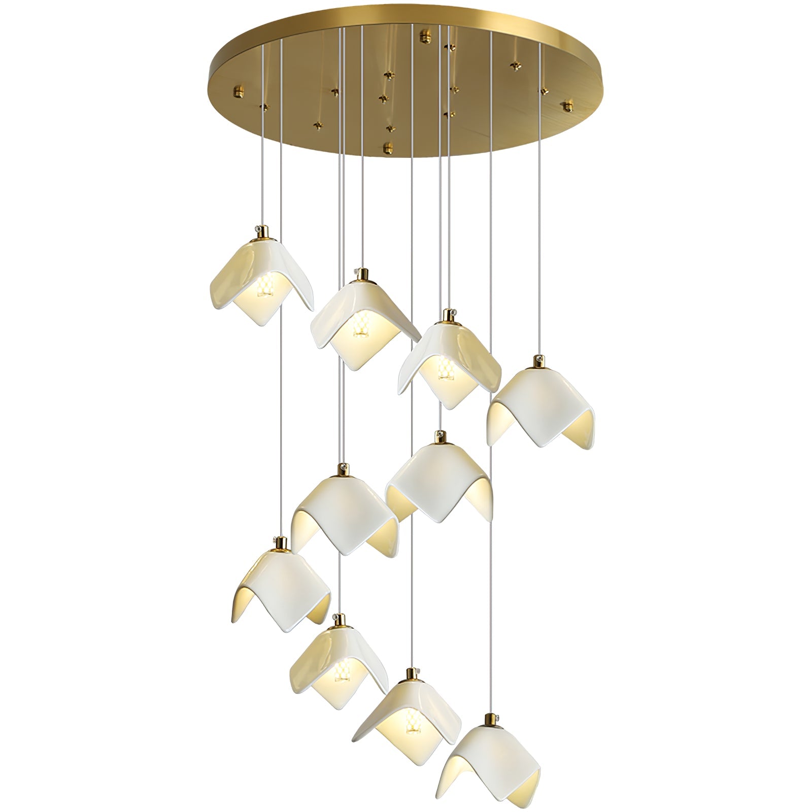 Cithayra Chandelier Géométrique en Verre et Laiton - Neutralighting