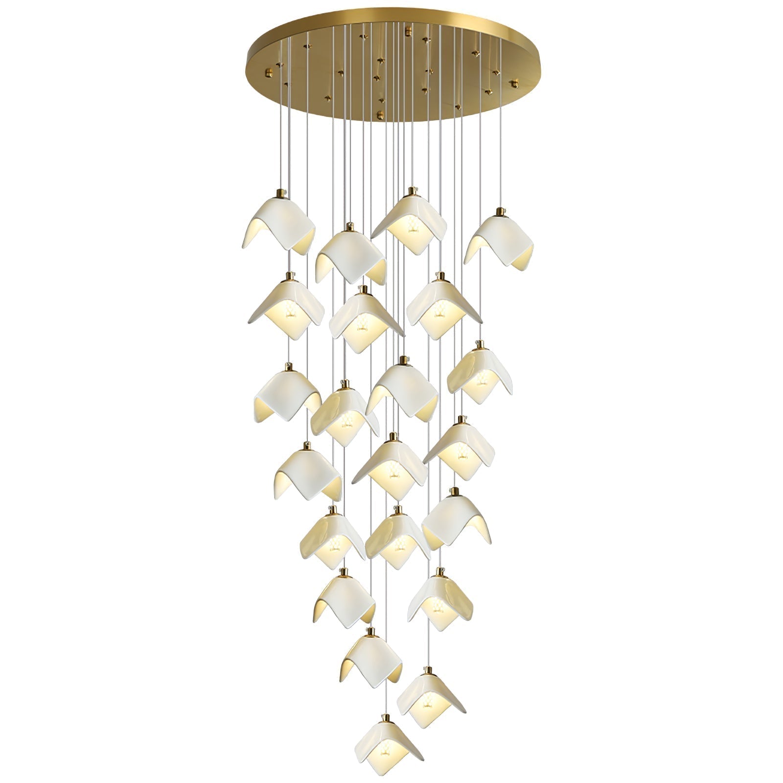 Cithayra Chandelier Géométrique en Verre et Laiton - Neutralighting