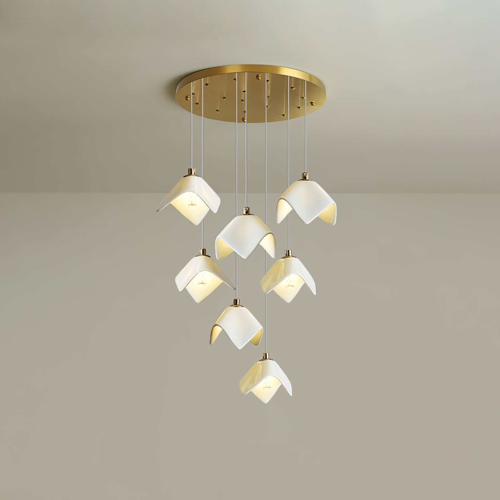 Cithayra Chandelier Géométrique en Verre et Laiton - Neutralighting