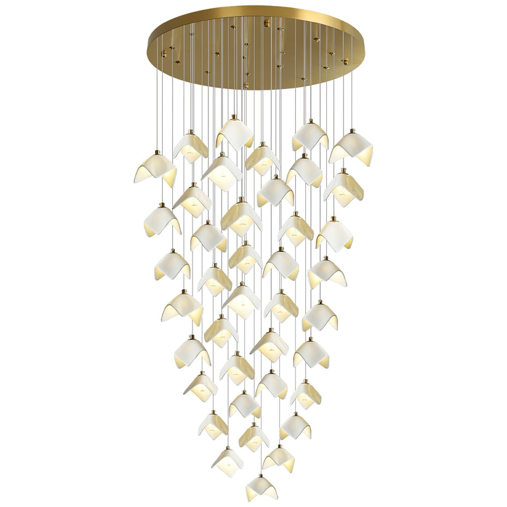 Cithayra Chandelier Géométrique en Verre et Laiton - Neutralighting