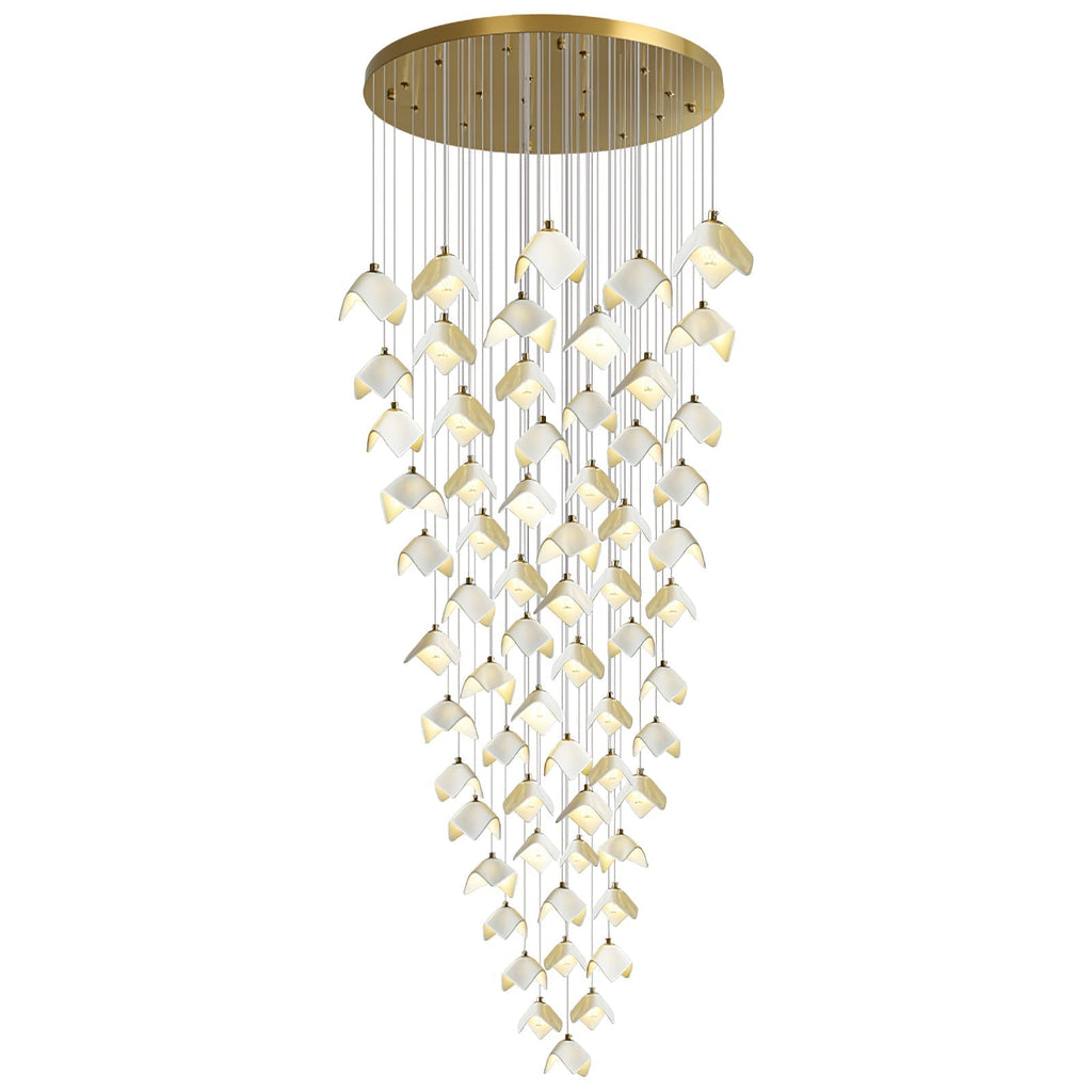 Cithayra Chandelier Géométrique en Verre et Laiton - Neutralighting