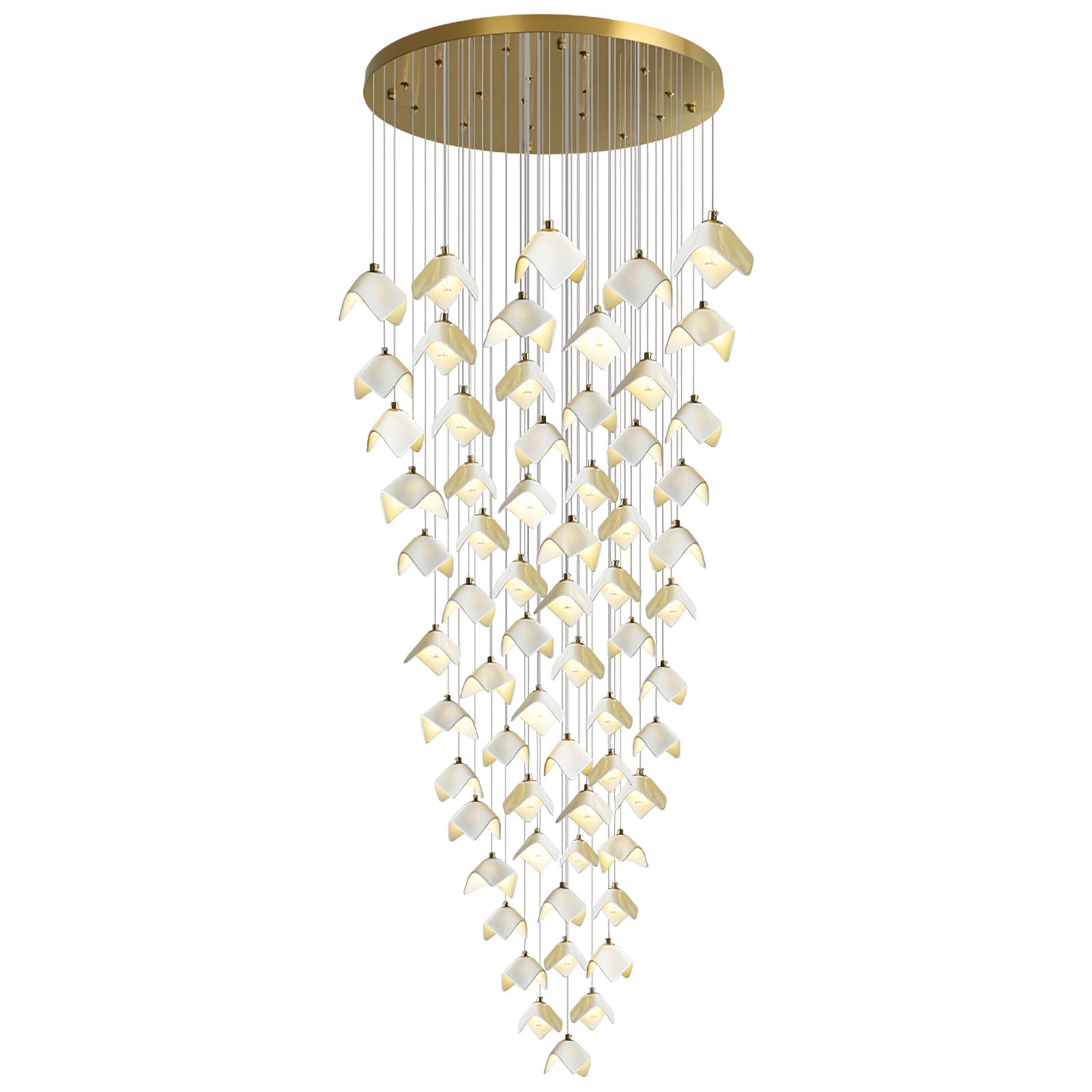 Cithayra Chandelier Géométrique en Verre et Laiton - Neutralighting