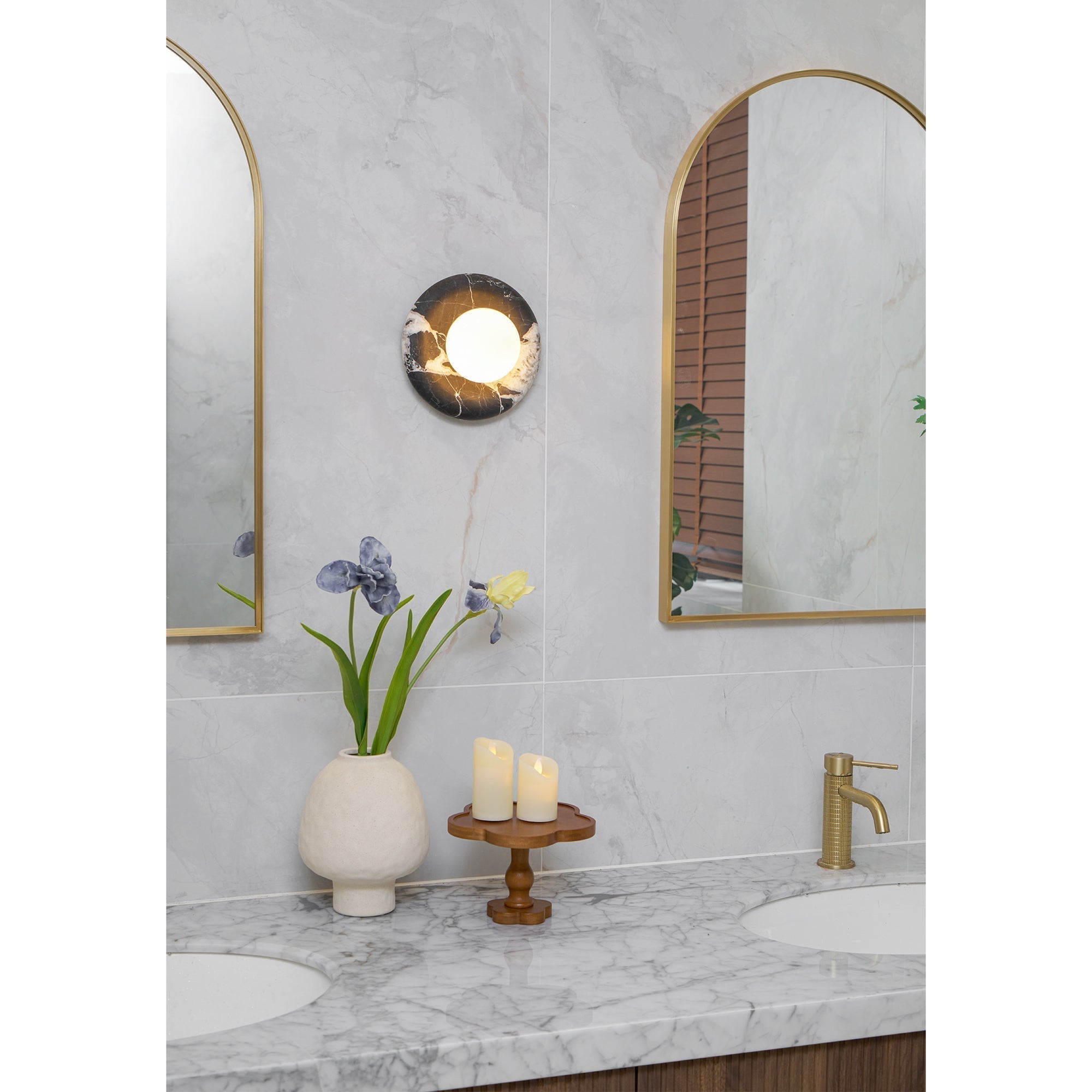 Uvinos Applique Murale Moderne Minimaliste en Marbre Noir - Neutralighting