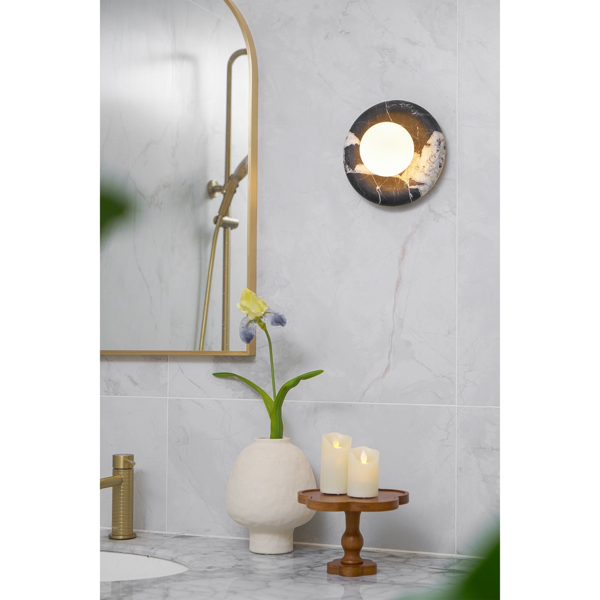 Uvinos Applique Murale Moderne Minimaliste en Marbre Noir - Neutralighting