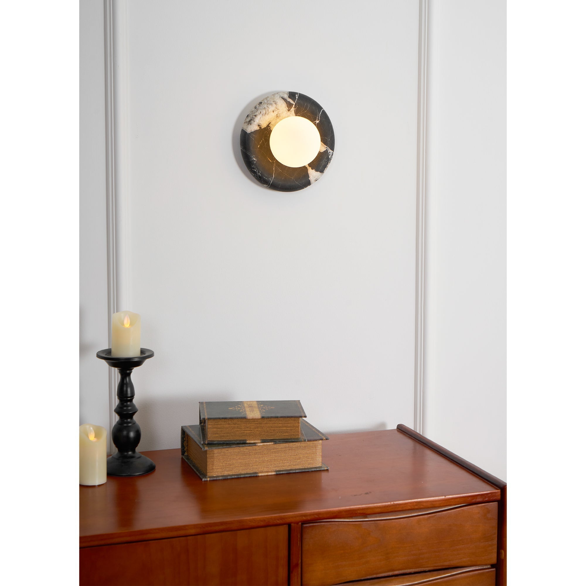 Uvinos Applique Murale Moderne Minimaliste en Marbre Noir - Neutralighting